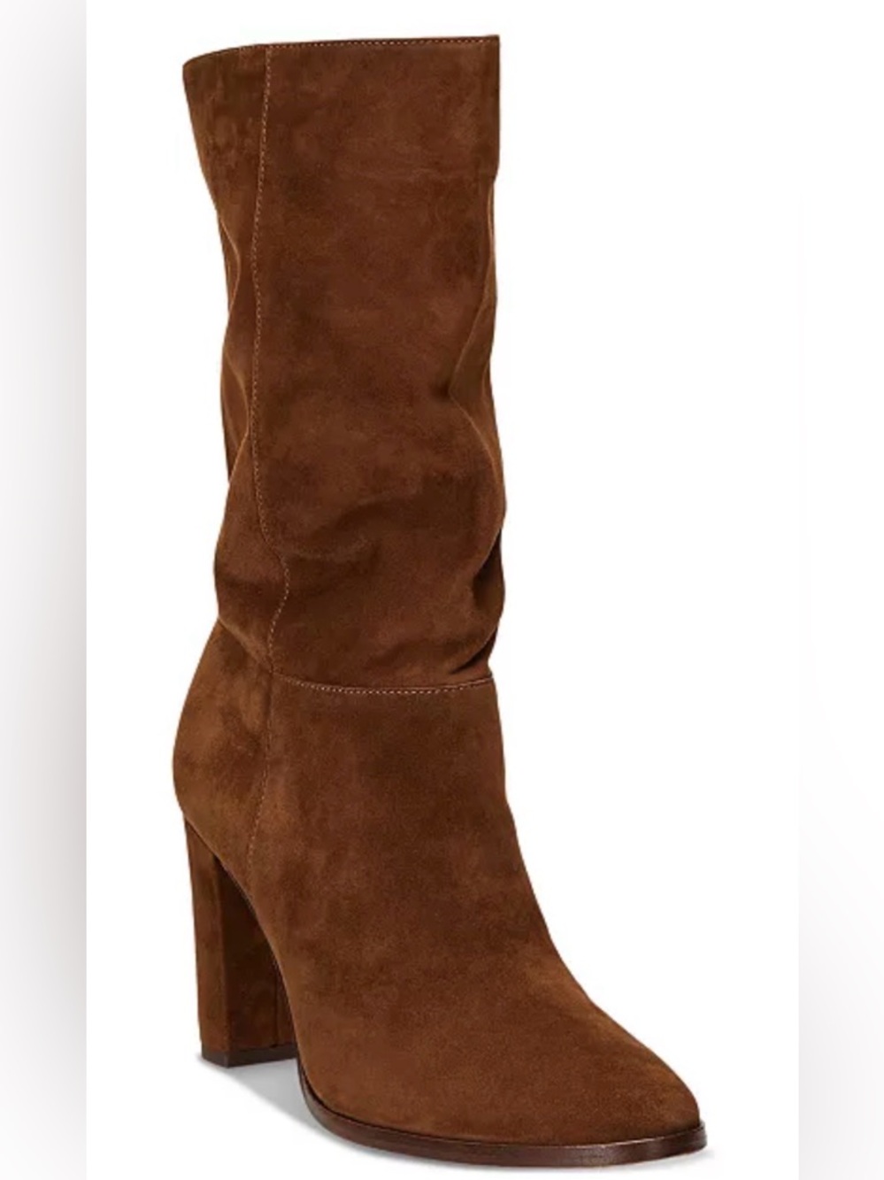 New Lauren Ralph Lauren Brown Suede Knee-High Block Heel Boots